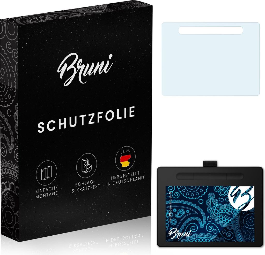 Bruni Basics-Clear 2x Schutzfolie kompatibel mit Wacom Intuos M Folie
