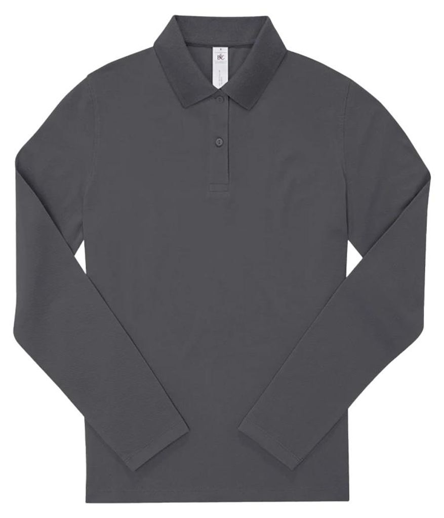 B&C - "My Polo 180" Hemd für Damen, Langärmlig LT3182 (L) (Dunkelgrau)