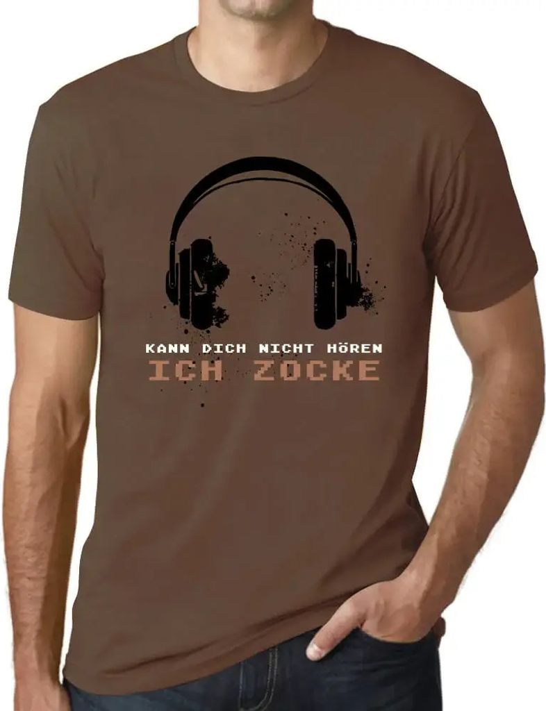 Herren Grafik T-Shirt Kann Dich Nicht Hören - Ich Zocke Öko-Verantwortlich Vintage Jahrgang Kurzarm Lustige Druck Geburtstag Geschenk Mann