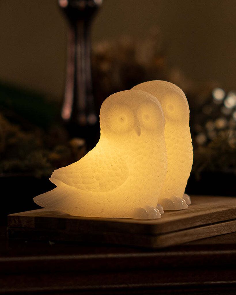 SIRIUS LED Kerze Eule, weiß, 2er Set, 10 cm