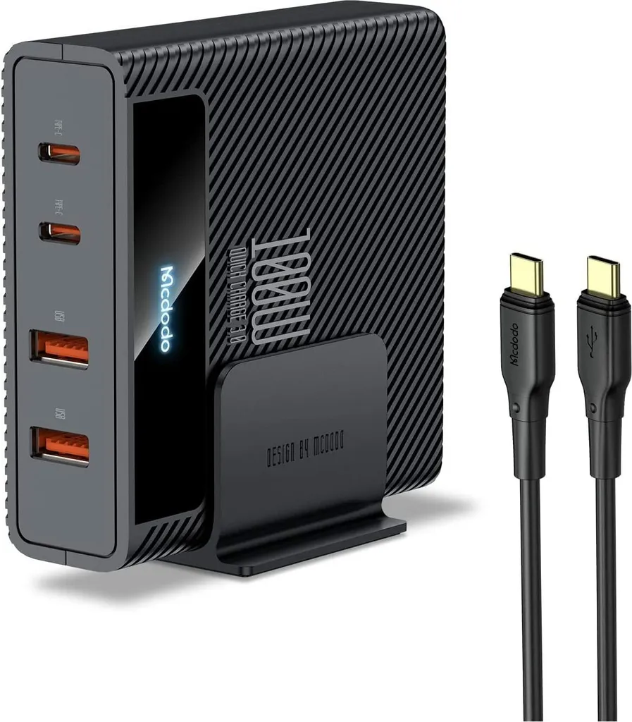 Chargeur USB-C 100W pour ordinateur et smartphone charge simultanée