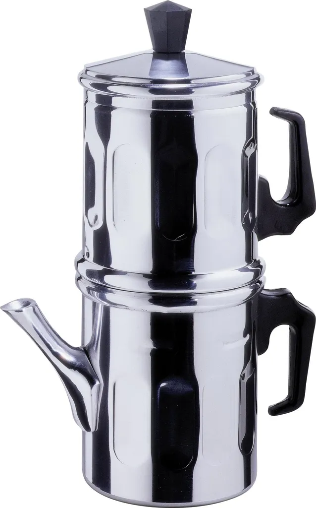 Cafetière Napolitaine Traditionnelle Ilsa en Aluminium 3 Tasses Argent