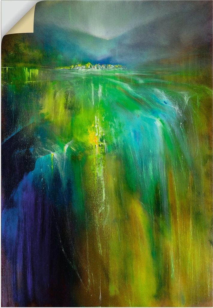 ARTland Wandbild, selbstklebend Reiches Land Abstrakte Landschaft Größe: 90x130 cm