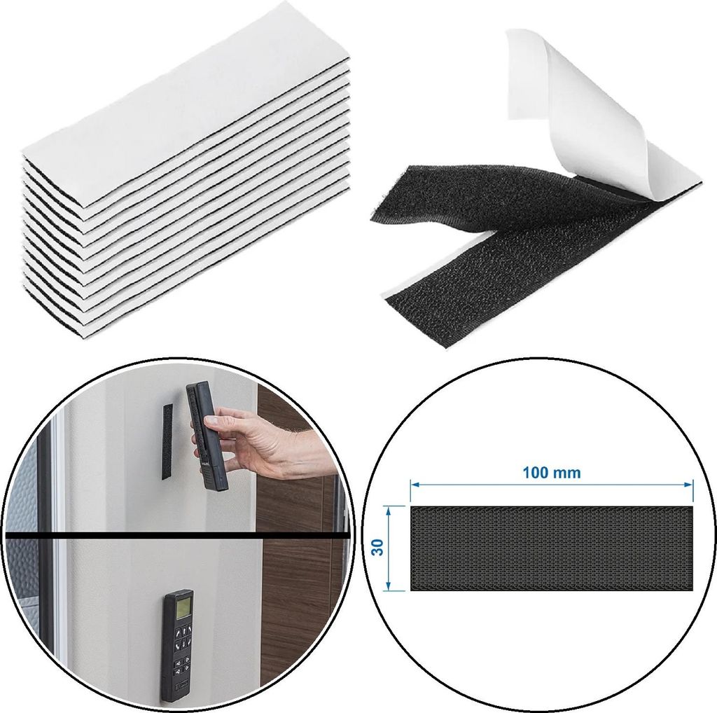 Zelfklevende klittenband, extra sterk, 30 mm x 10 cm, 12 Productafbeelding 