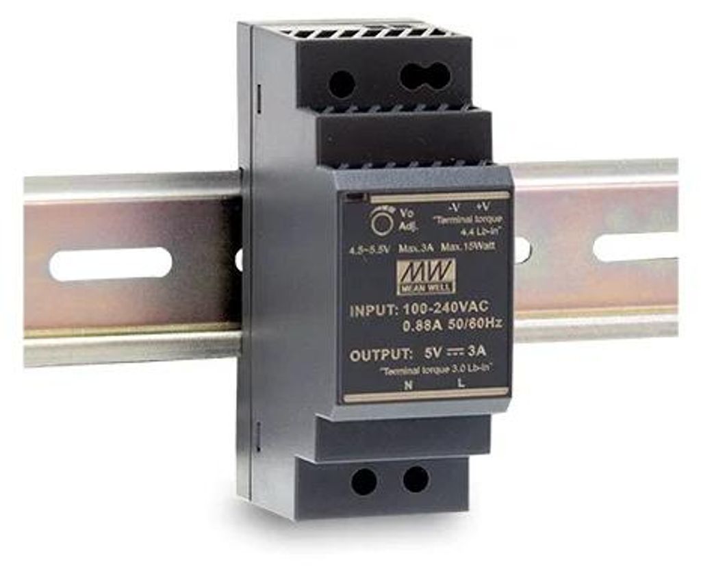Voeding voor Hutschienen (DIN-rail), Mean Well HDR-30-12, Productafbeelding 