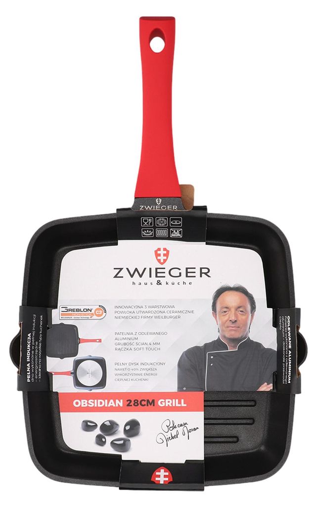 Patelnia grill 28cm Obsidian Zwieger Zdjęcie produktu 