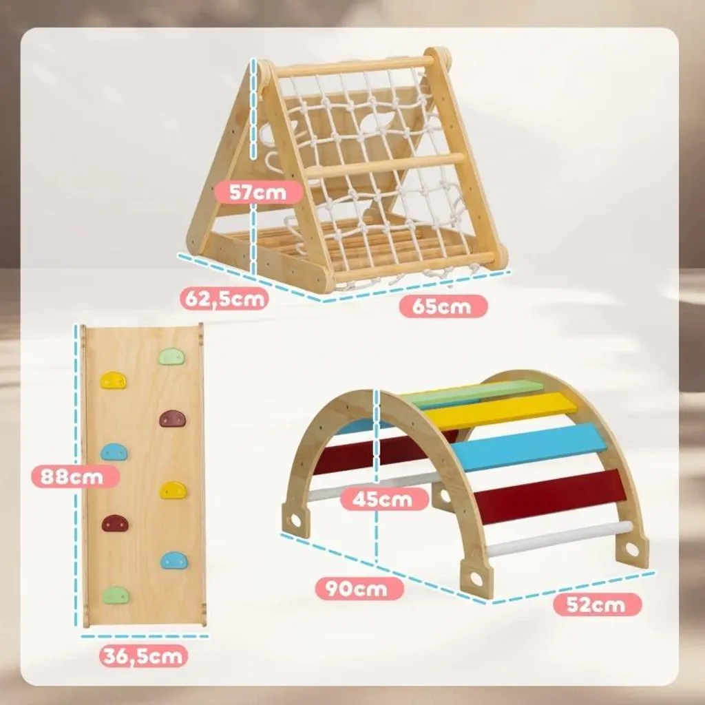 Triangle d'escalade intérieur pour activité physique enfant par temps de pluie