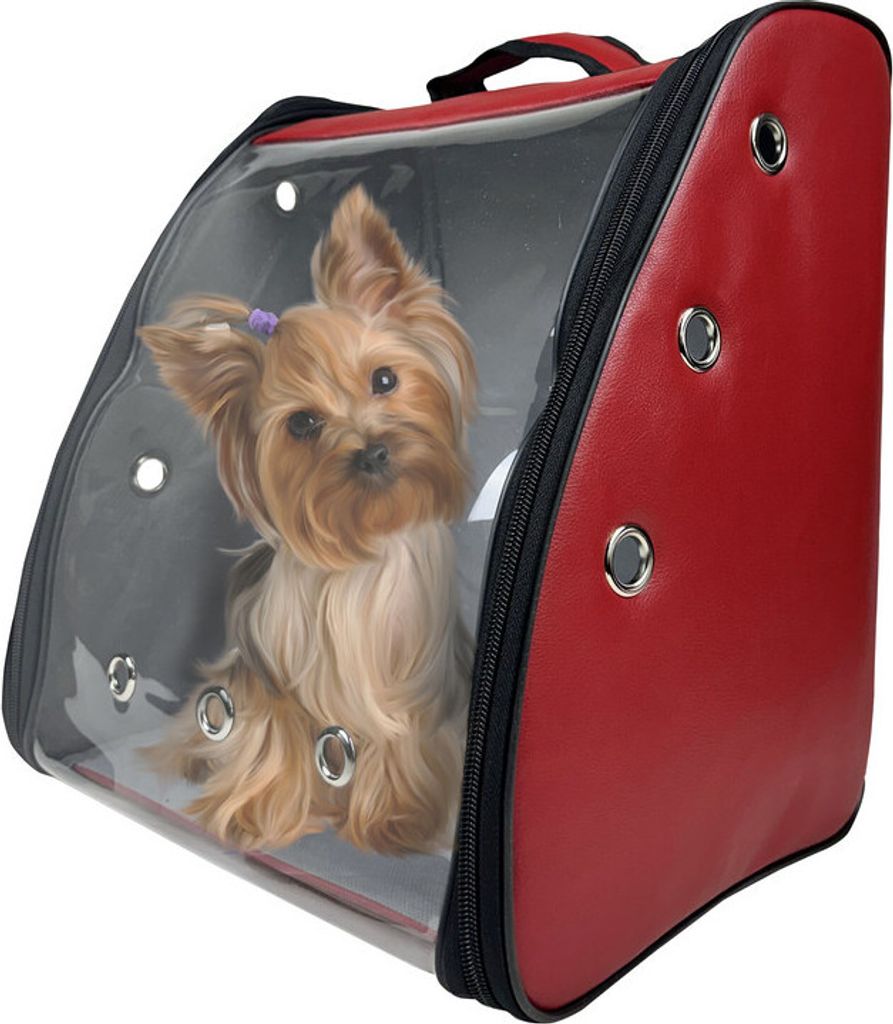 EVE Textile Hunderucksack Katzenrucksack Haustierrucksack 42x35x27 cm Rot Hundetasche Rucksack Atmungsaktiv zugelassen von Fluggesellschaften