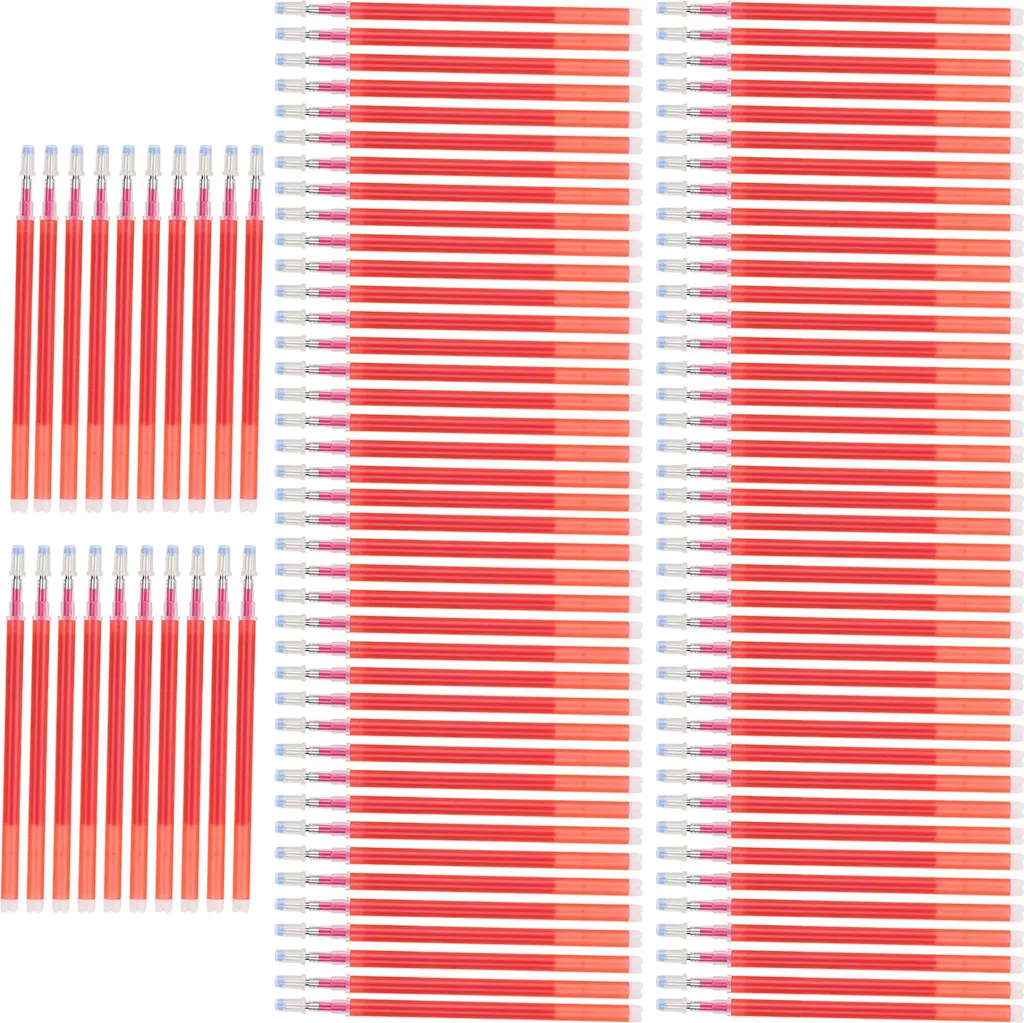 Qcwwy 100 Recharges de Stylo Effaçable à la Chaleur pour Couture Rouge
