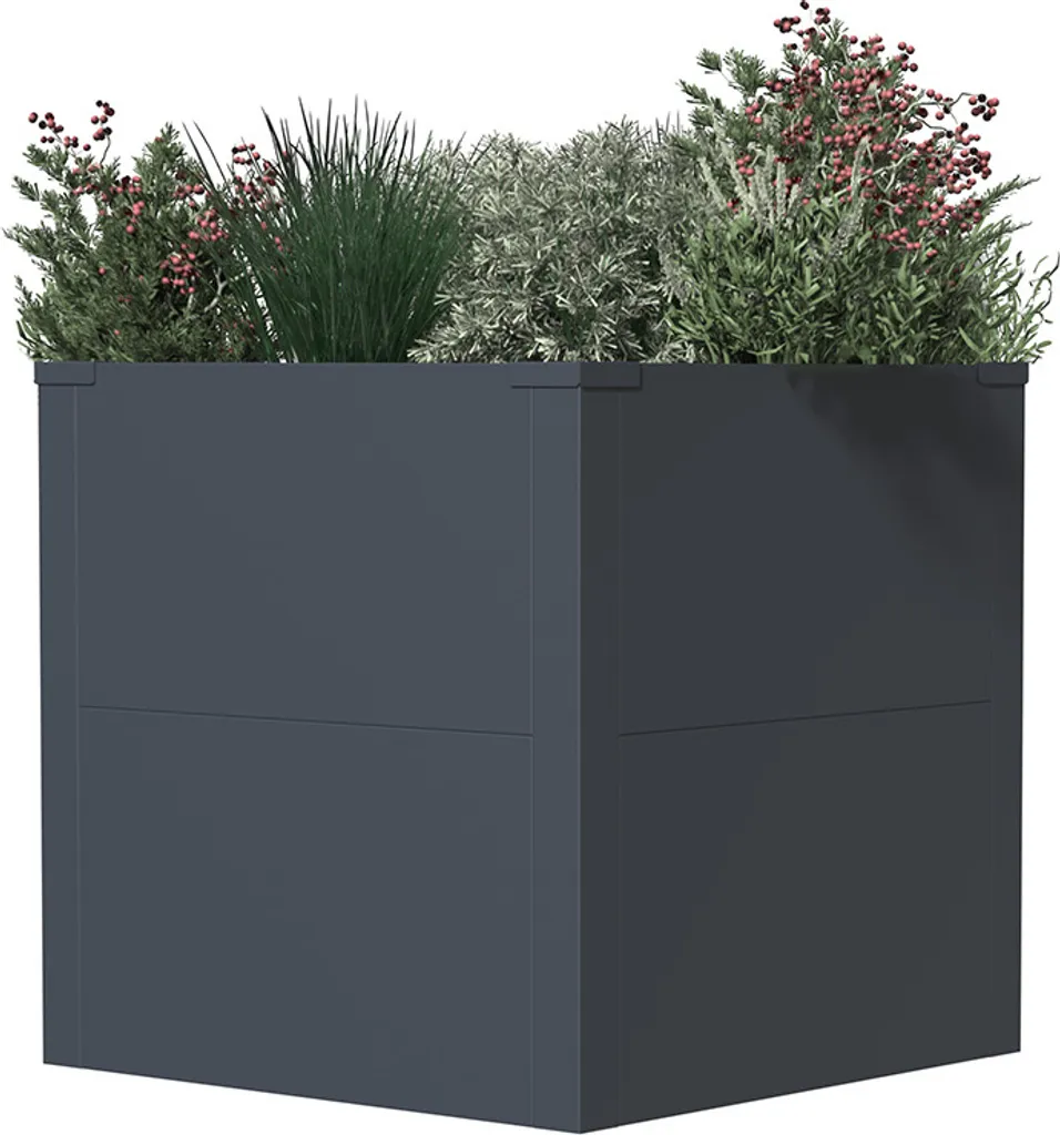 Westmann Talus S Jardinière Métal Anthracite 50x50x50 cm pour Jardin