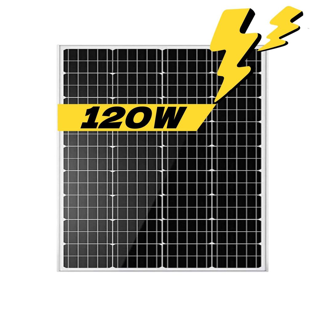 120W Solarpanel 12V Monokristallin PV Solarmodul für RV Boote Holzhäuser und Balkonkraftwerk