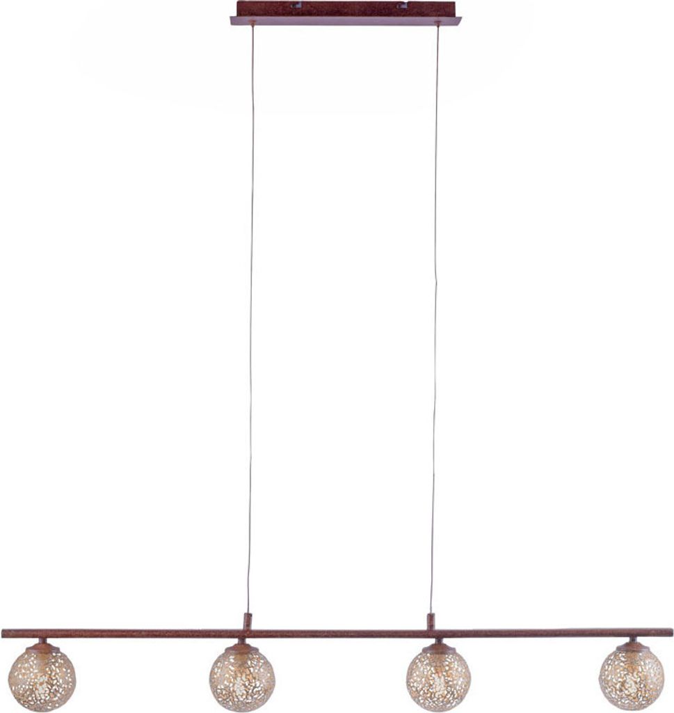 Selltec LED Pendellampe Greta Landhaus rustikal, braun/gold, Kugel Wohnzimmer, Esszimmer, Küche 11588048