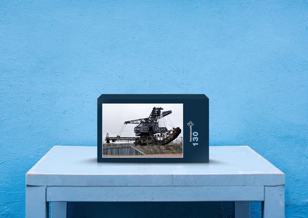 hansepuzzle 60190 - Braunkohlebagger Puzzle, 130 Teile, Industrie, 28,7 x 20,0cm mit hochwertiger Aufbewahrung, Kartonbox & Beutel