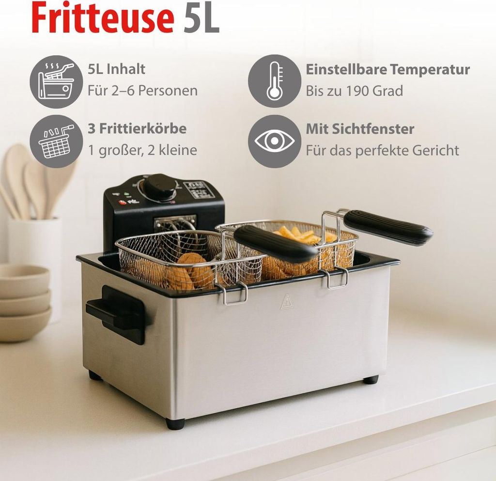 alpina Friteuse double poêle litres paniers à