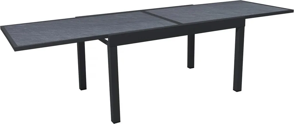 Table extérieure extensible 12 places Lagos en aluminium noir robuste - 3