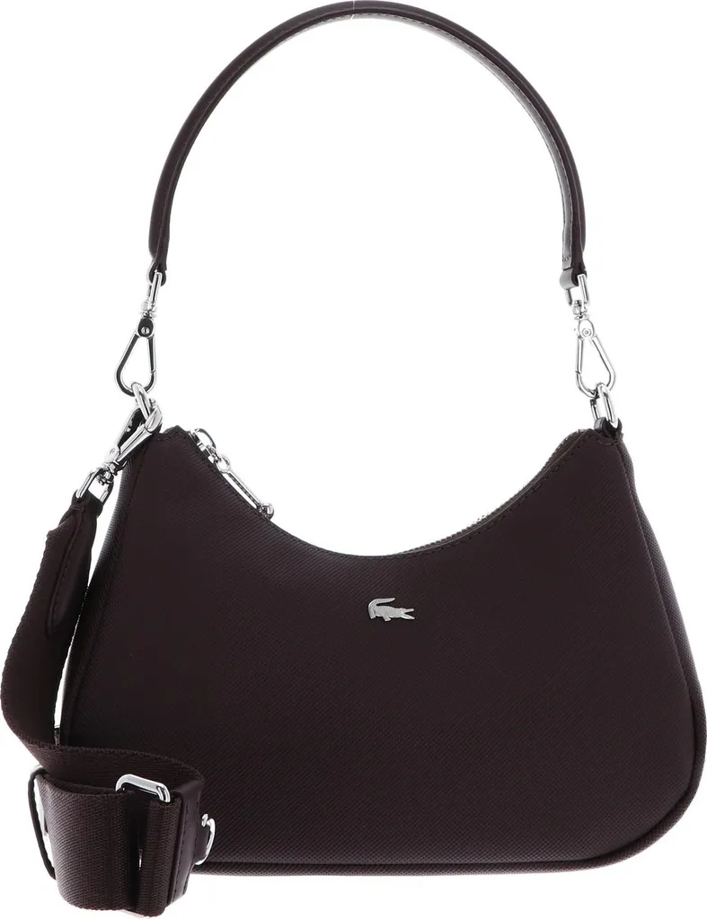 Sac bandoulière Lacoste marron Fudge en toile grainée Daily City Bag