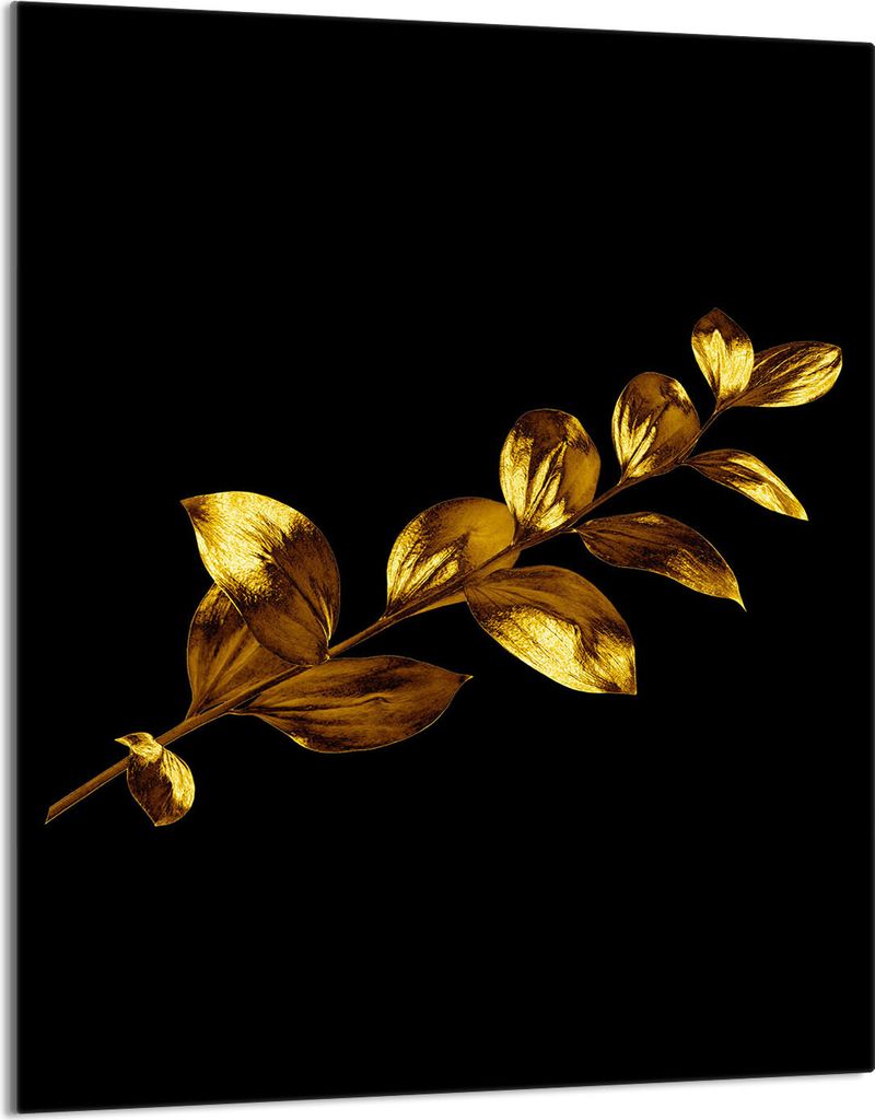 Herdabdeckplatte 40x52 Glaskeramikkochfeld Abdeckung Spritzschutz Glasplatte Deko Schneidebrett, Golden Laub