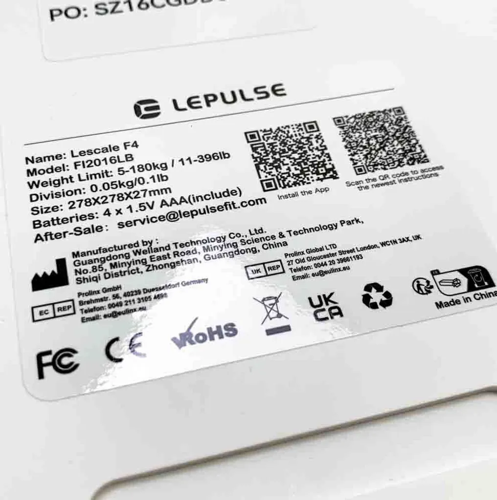 Bilancia Lepulse per il grasso corporeo Lescale F4, bilancia con grasso corporeo e massa muscolare, bilancia personale con analisi del grasso corporeo, bilancia per l'analisi del corpo, bilancia per il corpo ultra precisa, trend, grande display, 15 misure corporee - 5
