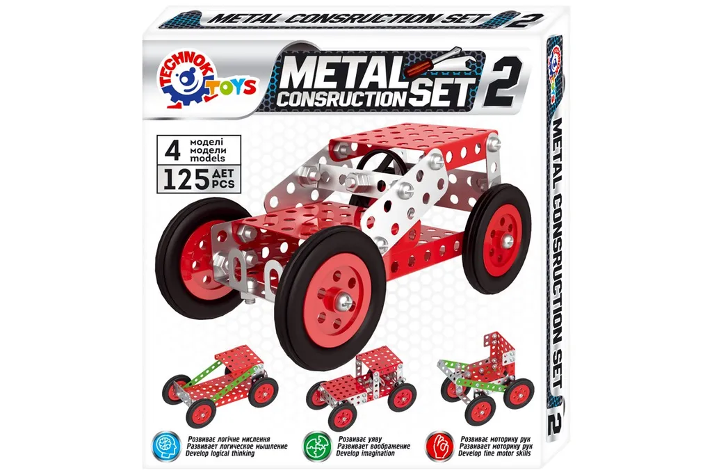 Jeu de Construction Métal pour Enfant Technok Set 2 Designer 125 Pièces