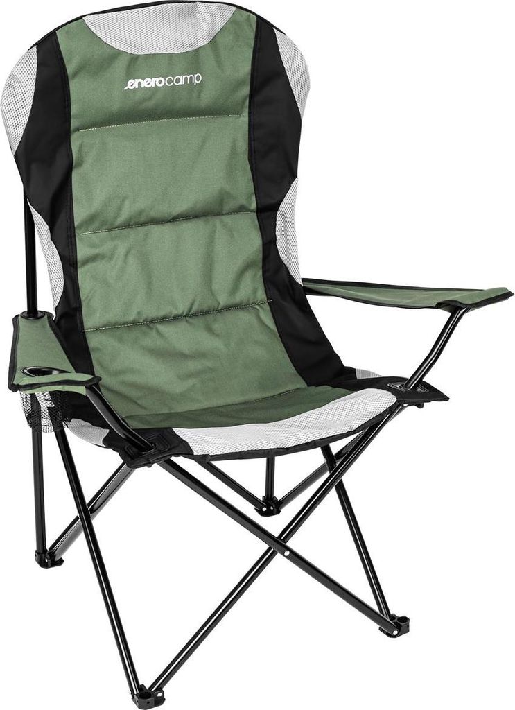 Enero Camp Klappstuhl LUX – 60x60x105 cm, grün-schwarz, Produktbild 