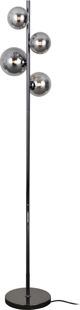 Lampadaire anti-éblouissement verre fumé noir perlé CANELLO chic 4xG9
