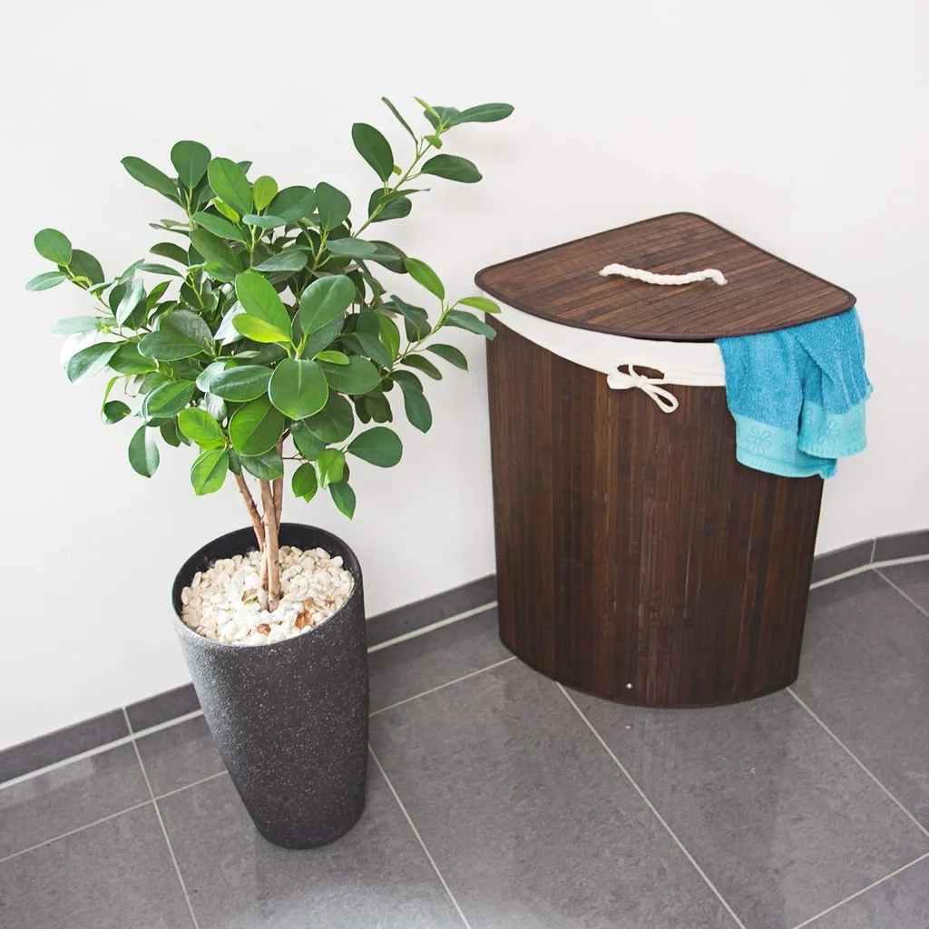 Relaxdays Portabiancheria in Bambù Naturale 46L - Scelta Eco