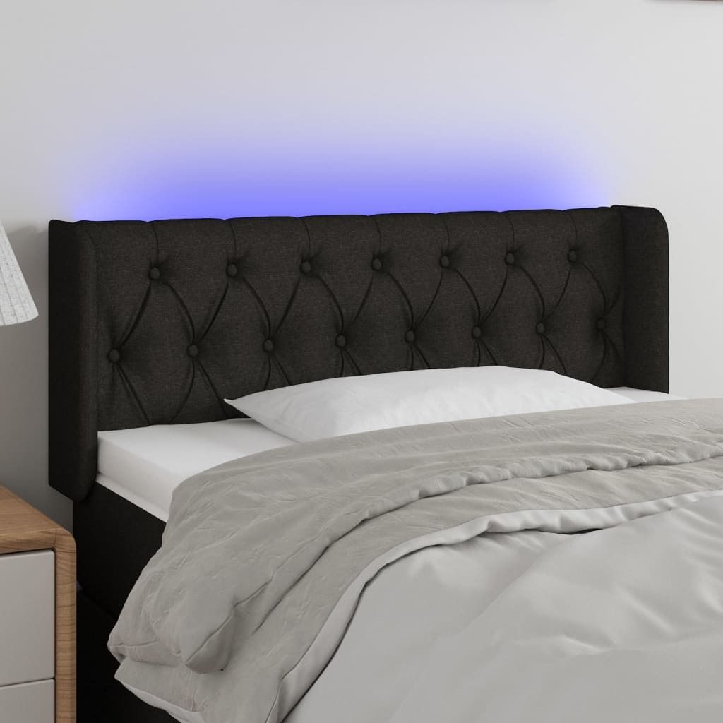 Maison Exclusive - LED Kopfteil Schwarz 103x16x78/88 cm Stoff