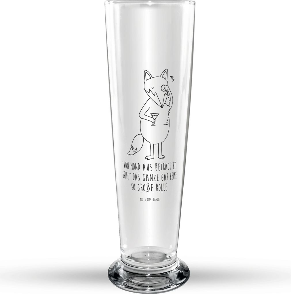 Mr. & Mrs. Panda Bierglas Fuchs Lord - Transparent - Geschenk, Spruch Lustig, Neugierig, Cocktail, Mr Mrs Weizenglas, Weizenbier Glas, Mond, Weizen...