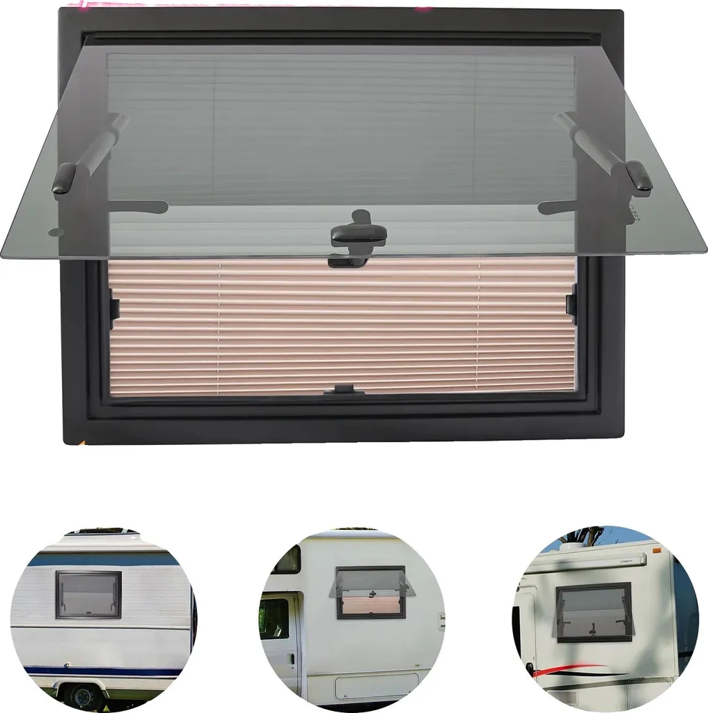 Fenêtre à projection 600x450 en alu avec grille aération intégrée