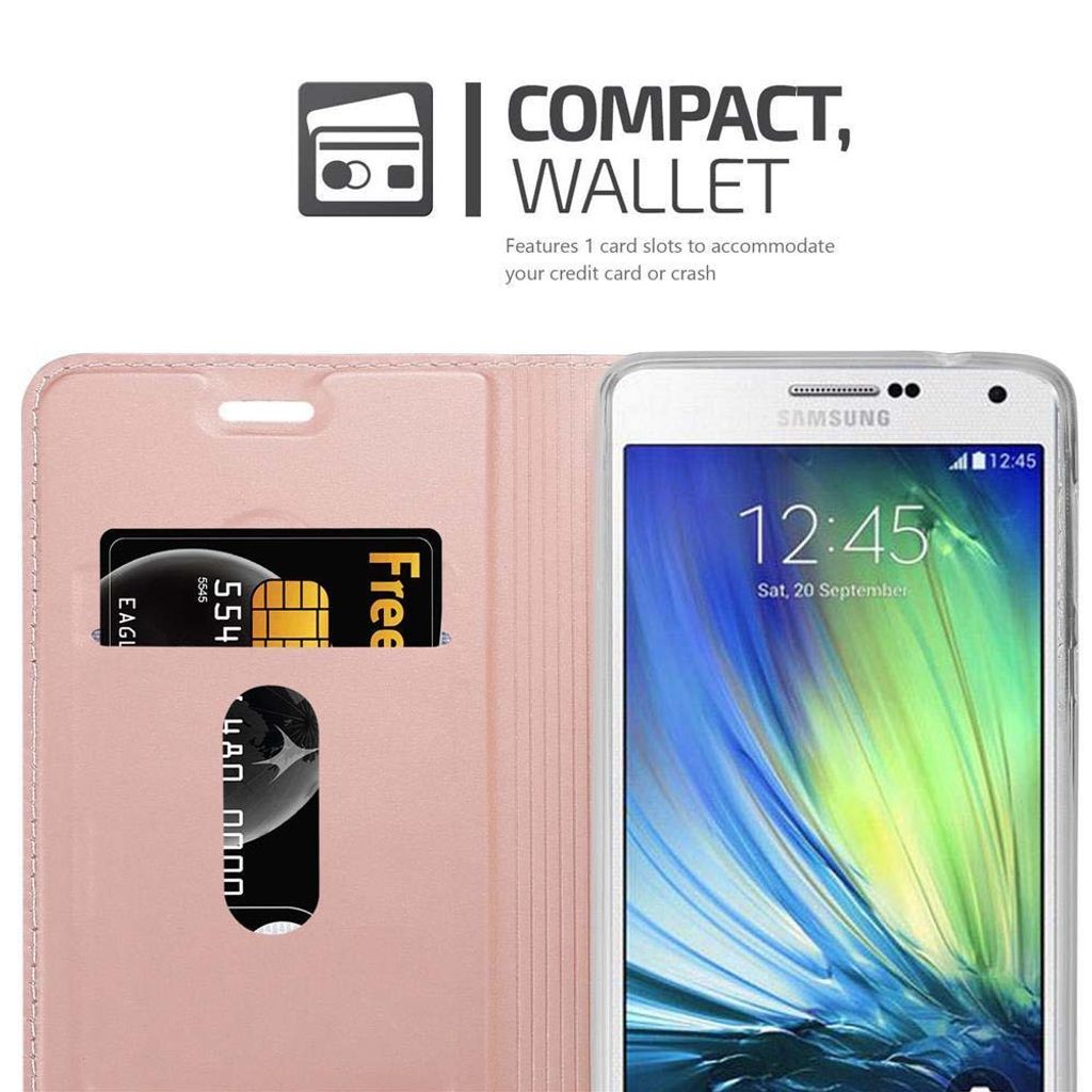 Cadorabo Handyhülle für Samsung Galaxy A7 2015 Schutz Hülle in Rosa Cover Etui Book Case Booklet