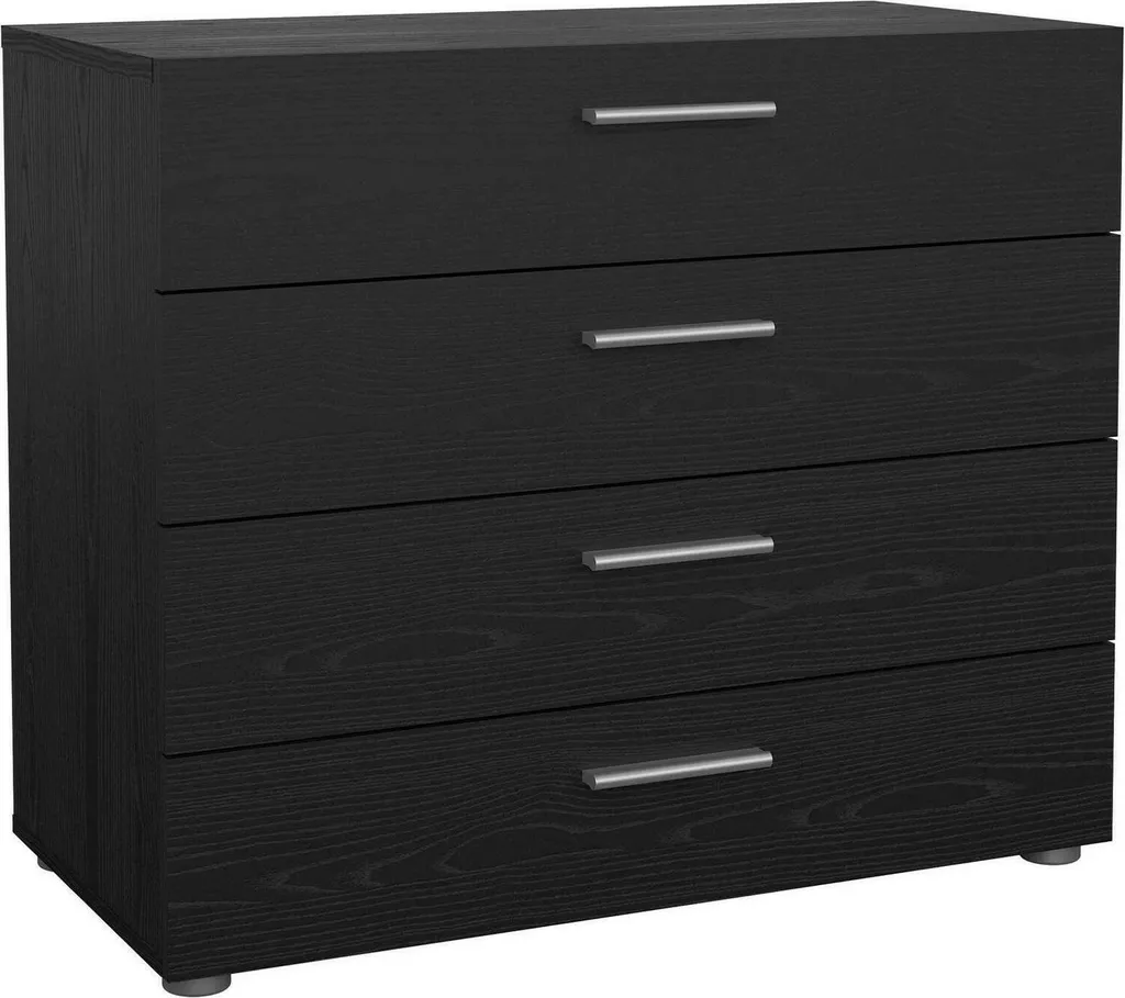 Arwen Commode Noire 4 Tiroirs 80x40x68h cm - Rangement Élégant