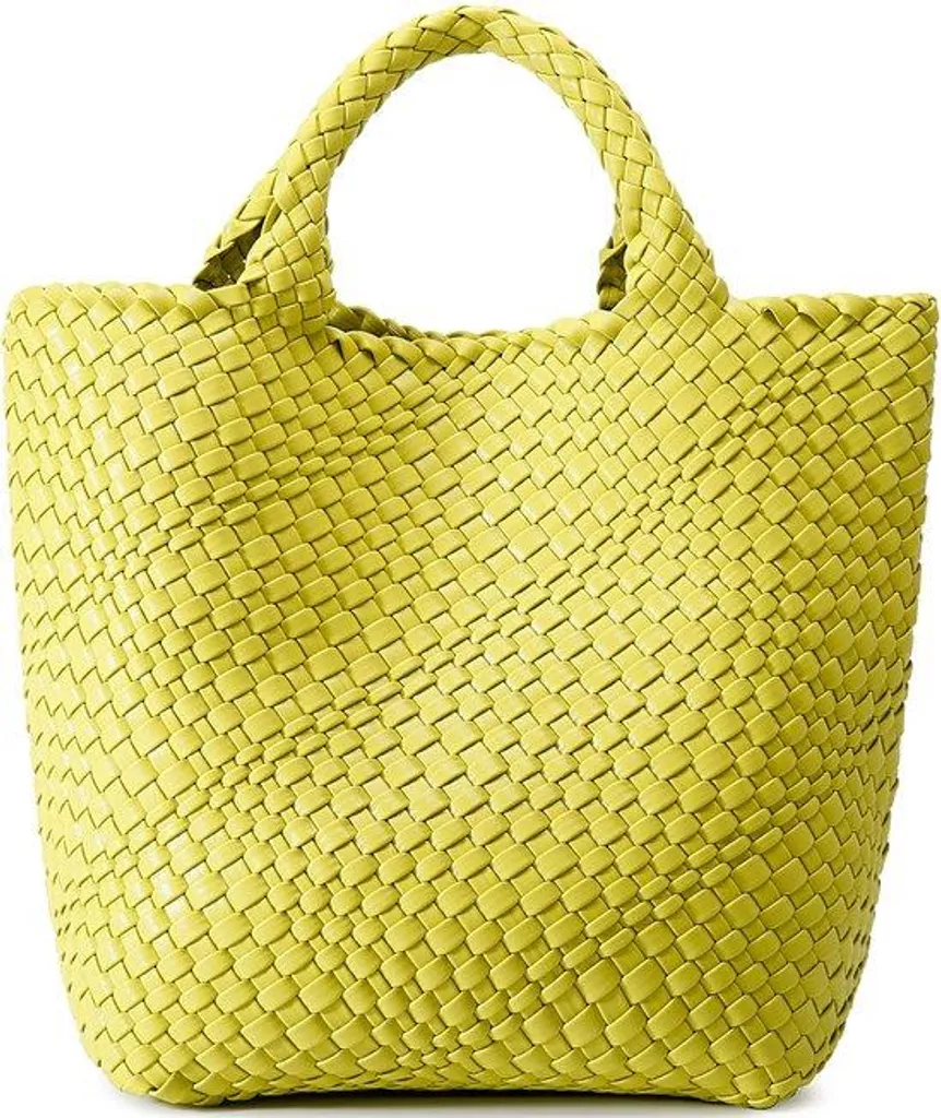 Cabas de plage XL en cuir véritable vert vintage, accessoire artisanal chic