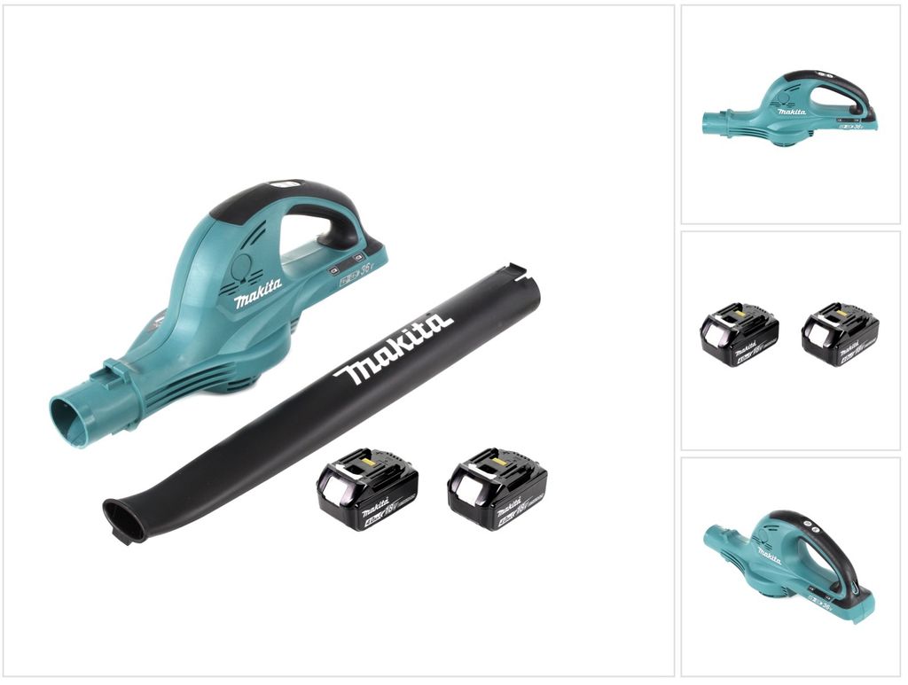 Makita DUB 361 M 2x 18 V / 36 V Akku Laubbläser Gebläse + 2x Makita BL 1840 B 4 Ah / 4000 mAh Akku