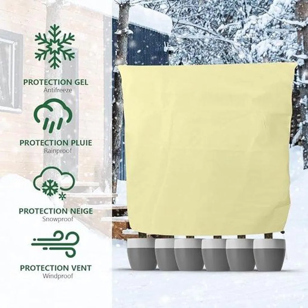 Voile d'hivernage XXL 200x240 cm, housse de protection contre le froid