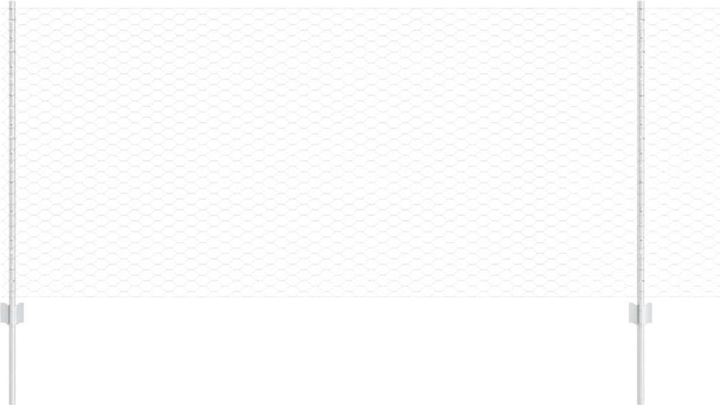 "SALE 2026" Zaun mit Pfosten Silber 1 x 10 m Stahl - Metallzäune DE2027893