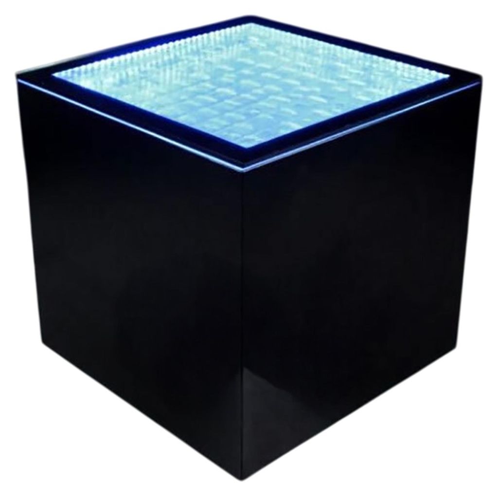 Led Quadrat Beistelltisch Kaffeetisch Wohnzimmer Möbel Wasser Säule Couchtisch