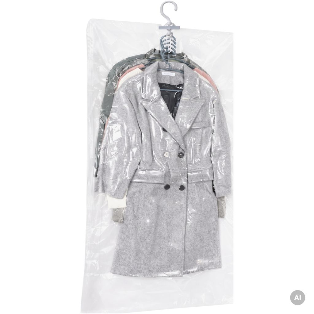 Hängebeutel für Kleidung, transparent, 70 x 130 cm Produktbild 