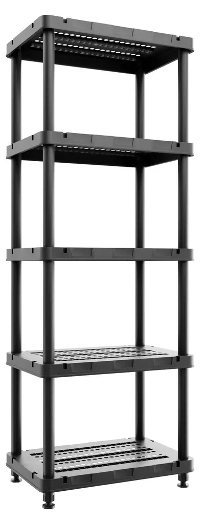 Étagère garage et cellier Titan X 5 niveaux en résine noire 90x45x185cm