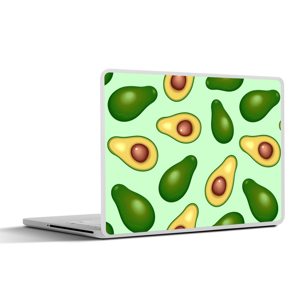 MuchoWow Laptop Aufkleber Sticker Cover Avocado - Muster - Grün 36.5x27.5 cm - Laptop-Sticker