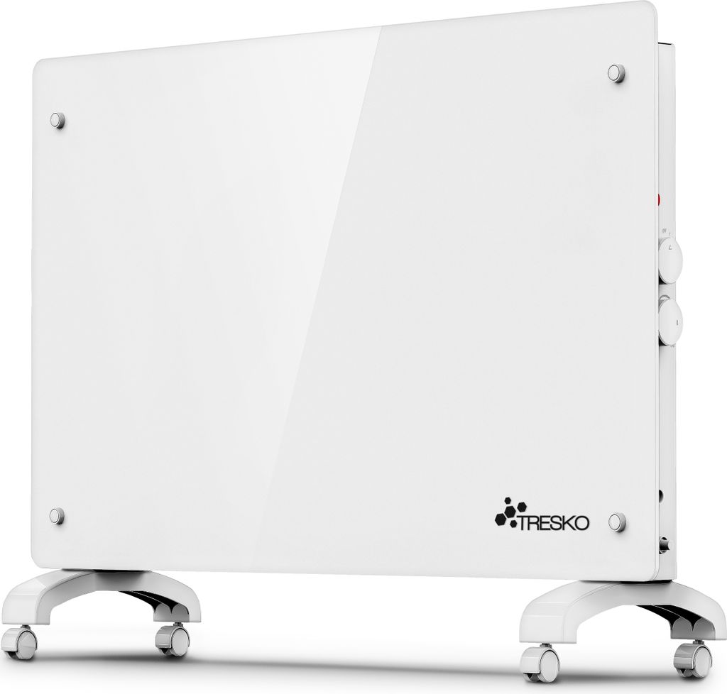TRESKO® Elektroheizung Weiß 1500W Glaskonvektor Konvektor Produktbild 