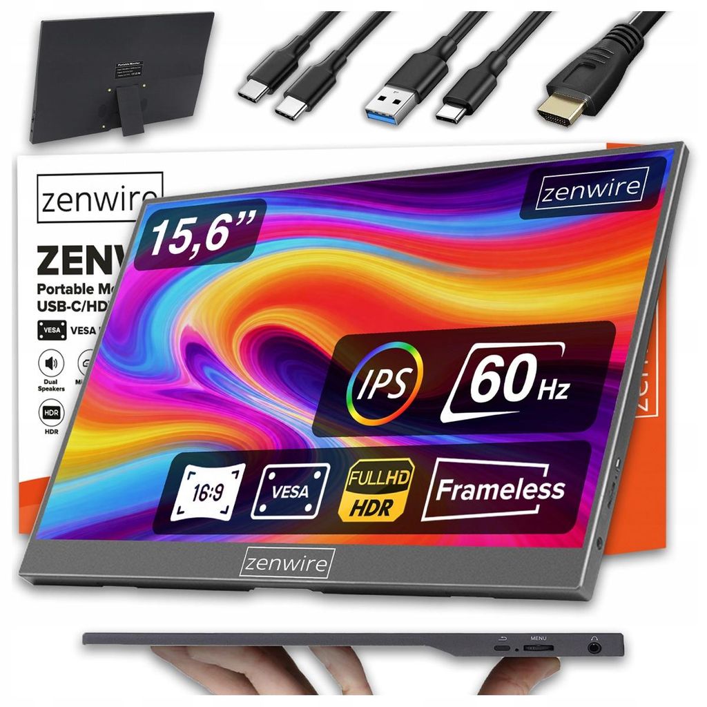 Przenośny Monitor USB-C Full HD 1920x1080 IPS HDR HDMI do Zdjęcie produktu 