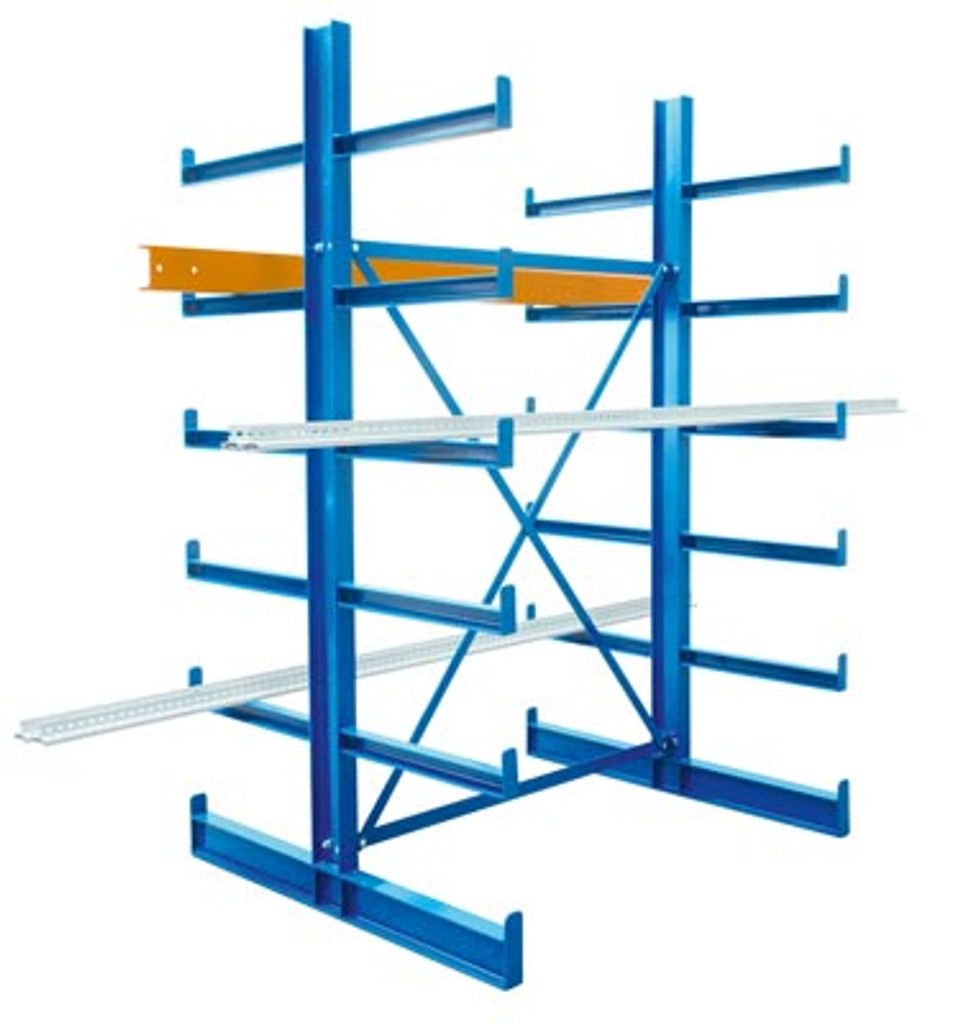 Doppelseitiges Kragarmregal - 200 kg - 2.000 x 1.250 x 1.100 mm - Anbauregal - KARL