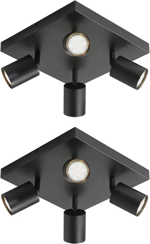 ZMH Faretto Soffitto Industriale 4 Fiamme GU10 - Plafoniera Metallo