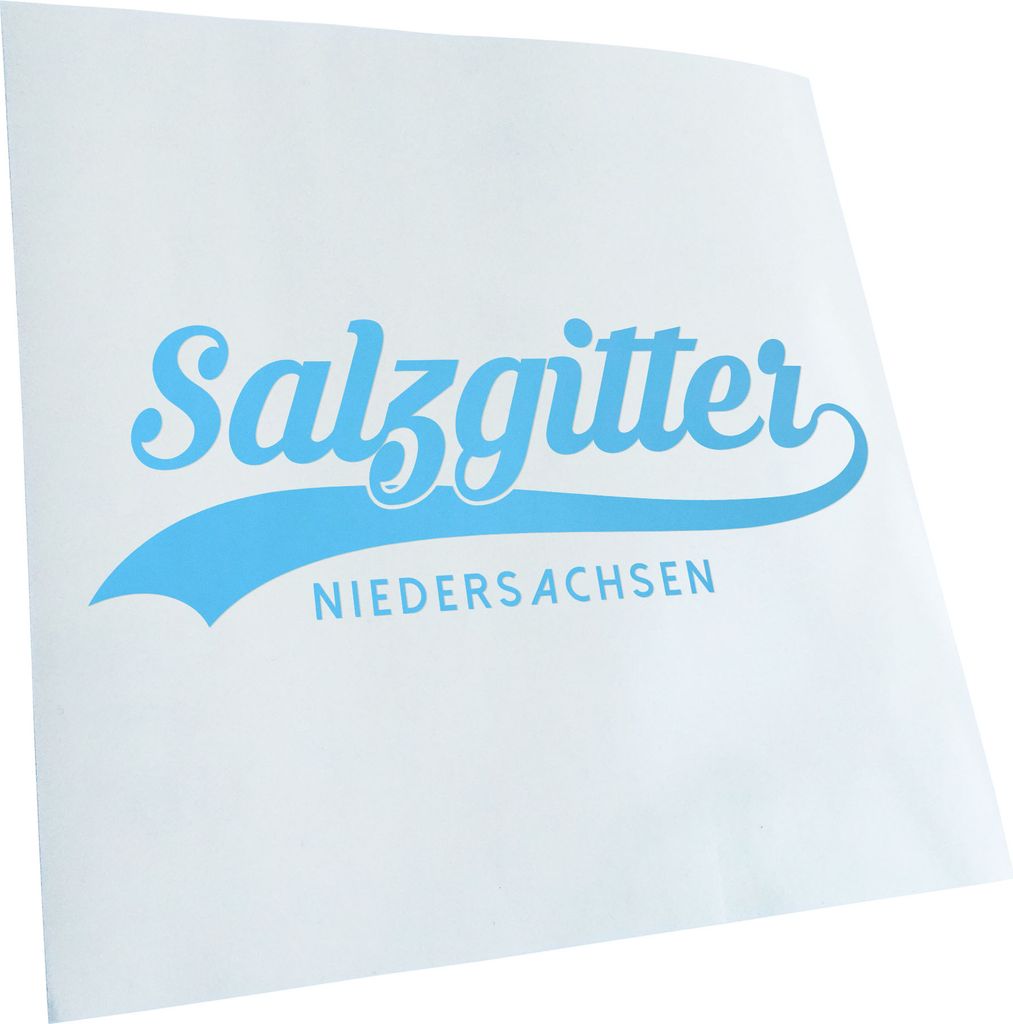 Kiwistar - Autoaufkleber - Salzgitter Niedersachsen - Lichtblau - 40x14cm - Aufkleber für Auto, Laptop, Fahrrad, LKW, Motorrad mehrfarbig JDM Deca...
