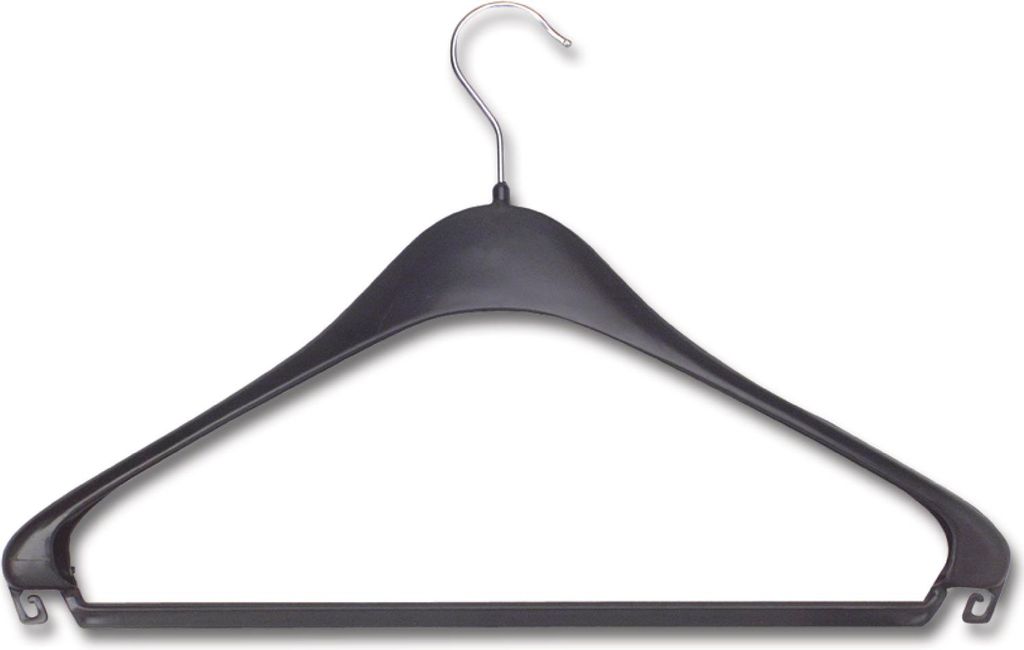 Kleiderbügel Sopdu starr, mit Hosensteg und 2 Rockhackerl, Kunststoff schwarz