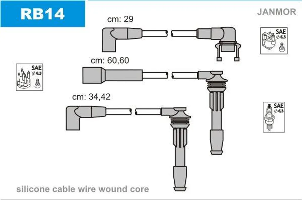 Kit Cavi Candela JANMOR RB14 Alta Conducibilità - Clio 1.2 1.4 OE 7700749516