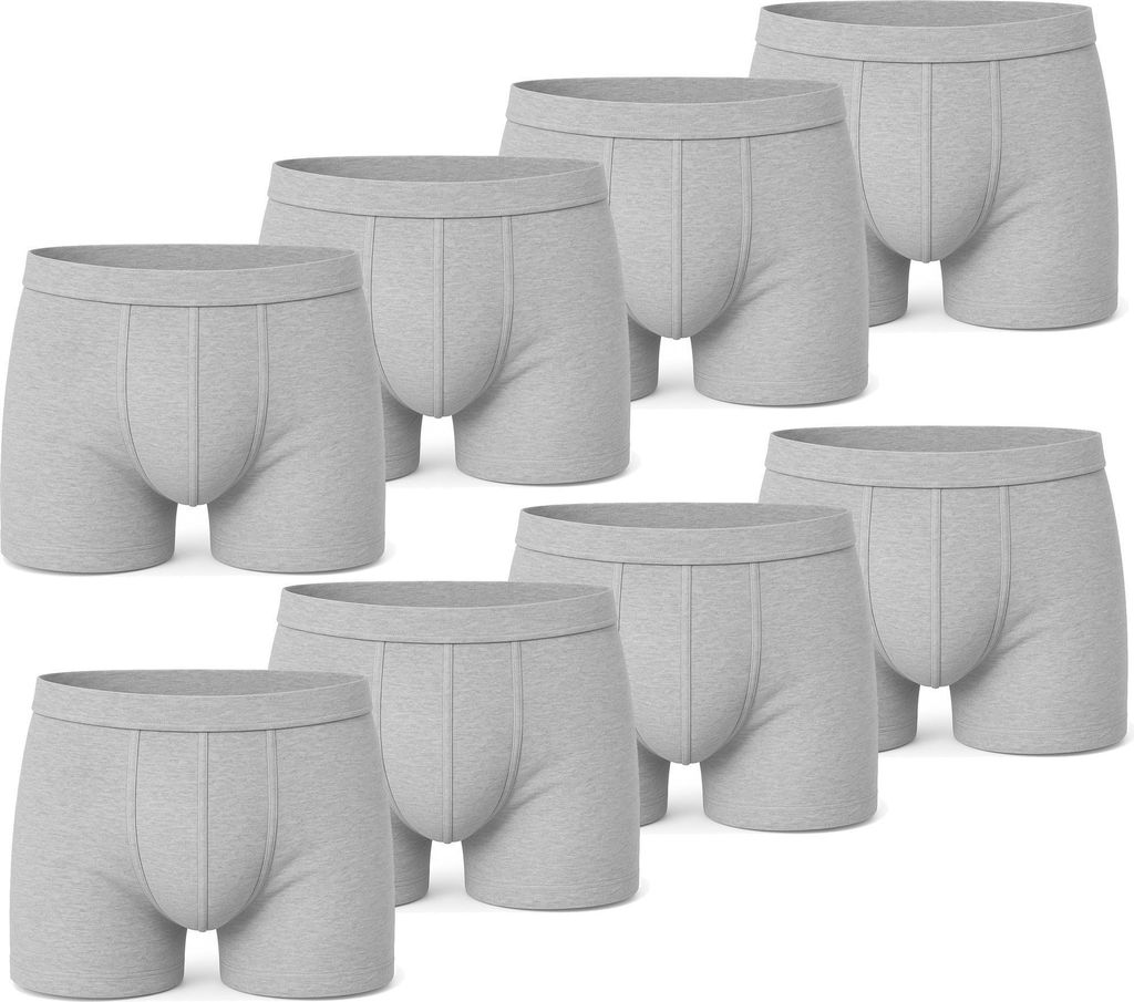 Herren Boxer Shorts Set – Baumwolle, Grau-Meliert L 8
