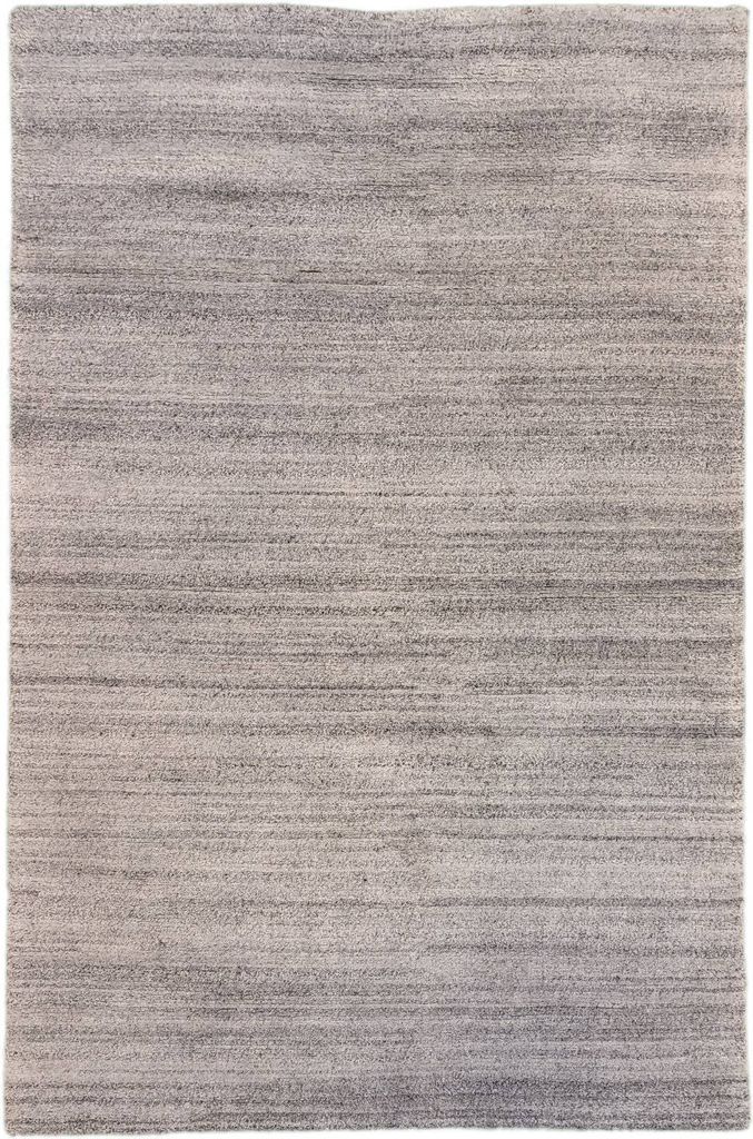 Teppich KHANGRI UNI | Handgeknüpft | Farbe: Hellgrau; Größe: 90 x 160 cm | strapazierfähig und leicht zu reinigen | Wohnzimmer | Schlafzimmer