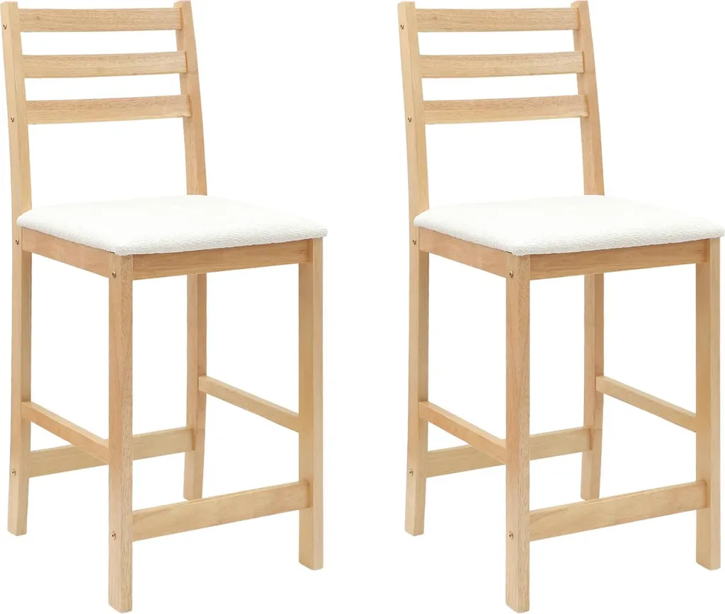 vidaXL Sedie da pranzo 2 pz Naturale 40 x 47,5 x 99,5 cm