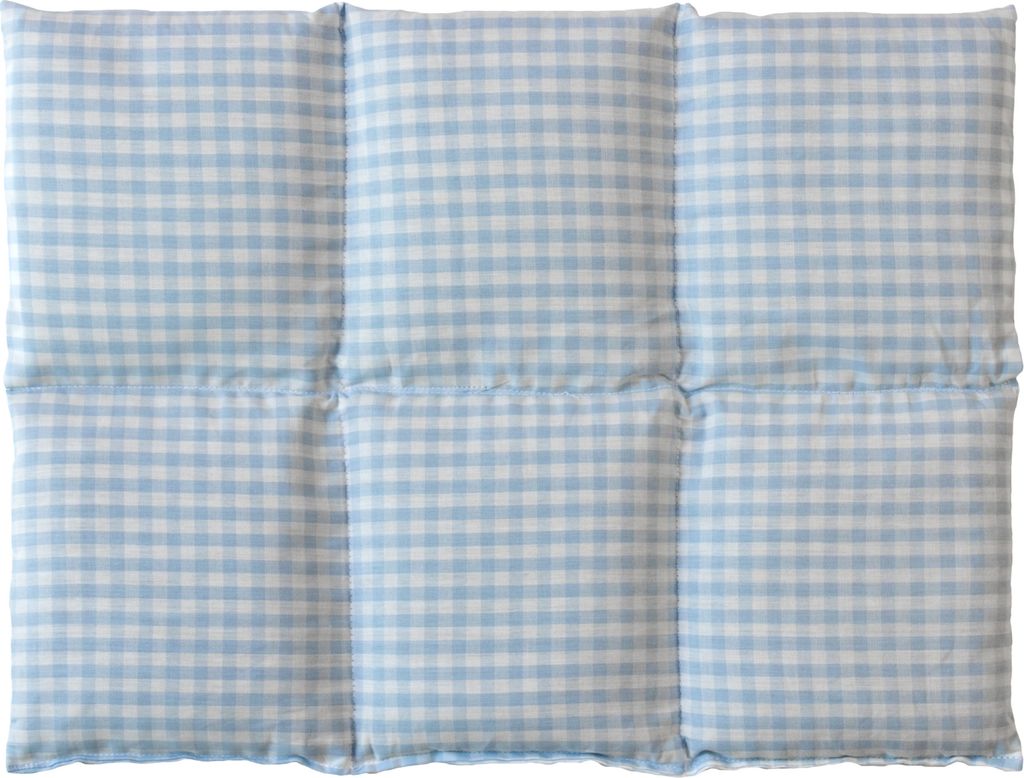 Kirschkernkissen groß 6-Kammer 40x30cm - Bio Stoff hellblau-weiß - Wärmekissen Körnerkissen